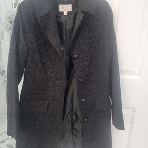 Xhilaration Black Textured Trench Coat